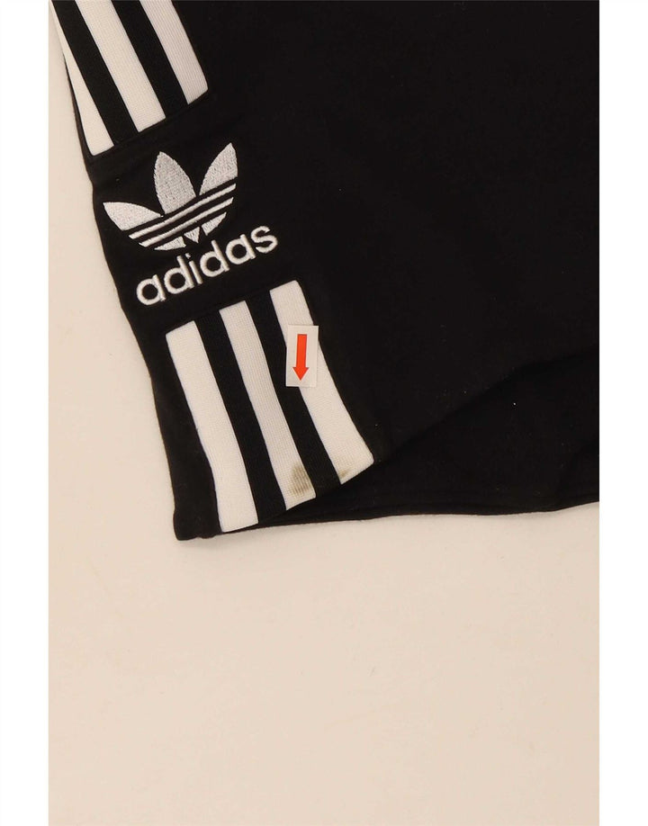Top senza spalline corto da donna Adidas UK 12 cotone nero medio