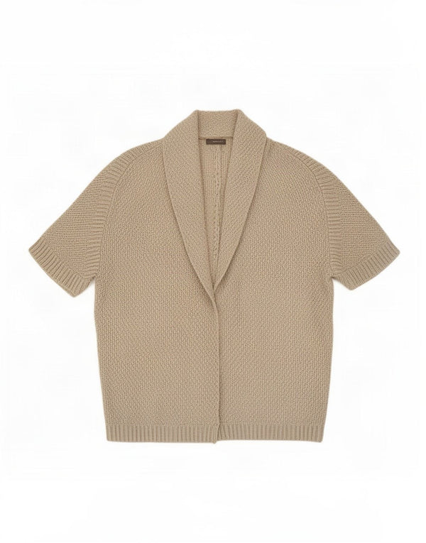 Maglione cardigan aperto oversize a maniche corte da donna Zara UK 14 Beige medio