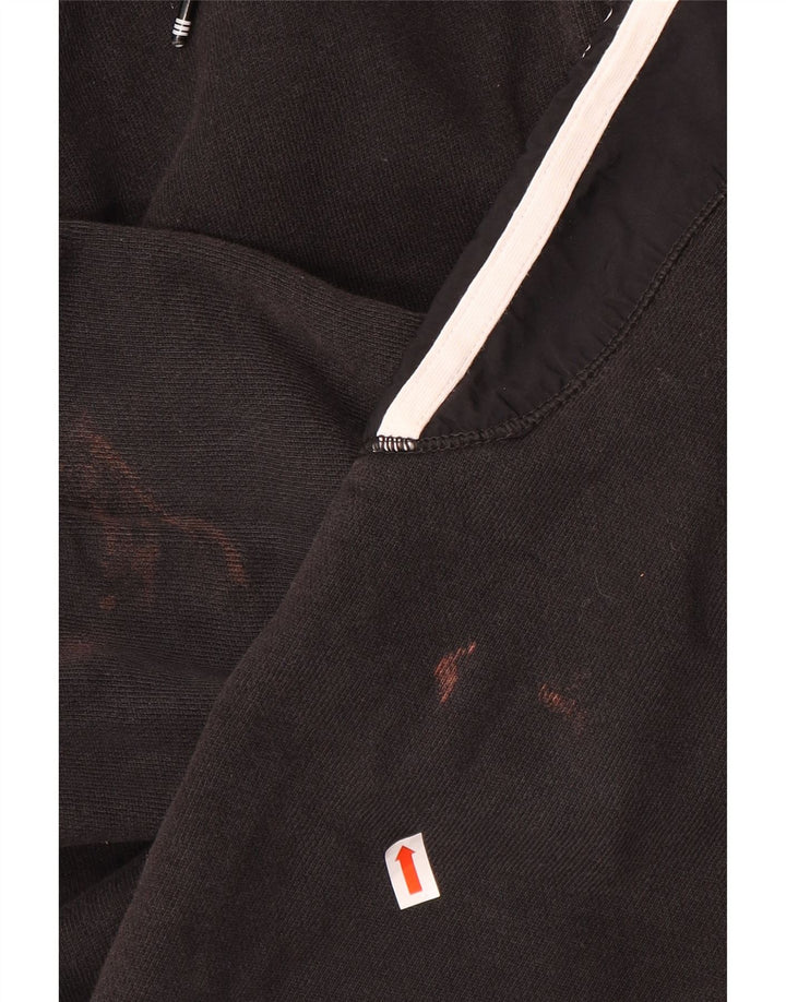 Maglione con cappuccio e zip Adidas da uomo in cotone nero medio