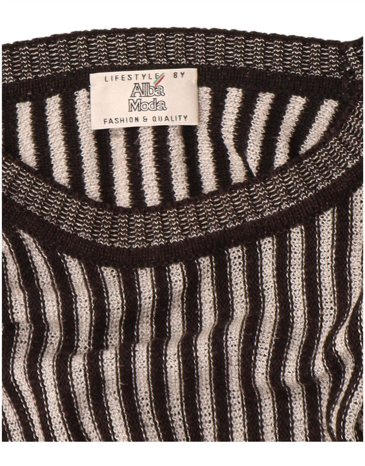 Maglione maglione da uomo con scollo a barca Alba Moda XL a righe marroni