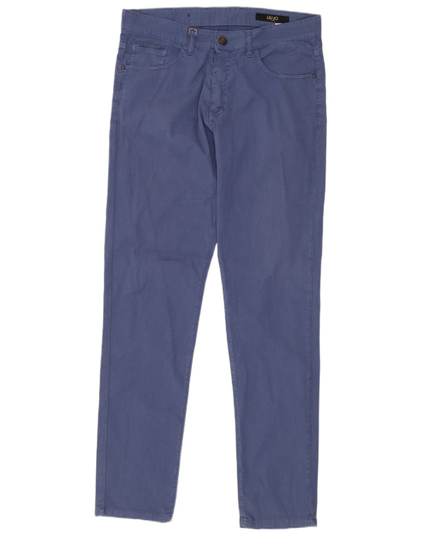 Pantaloni Liu Jo Uomo Slim Velluto a Coste IT 48 Medio W32 L32 Blu Cotone