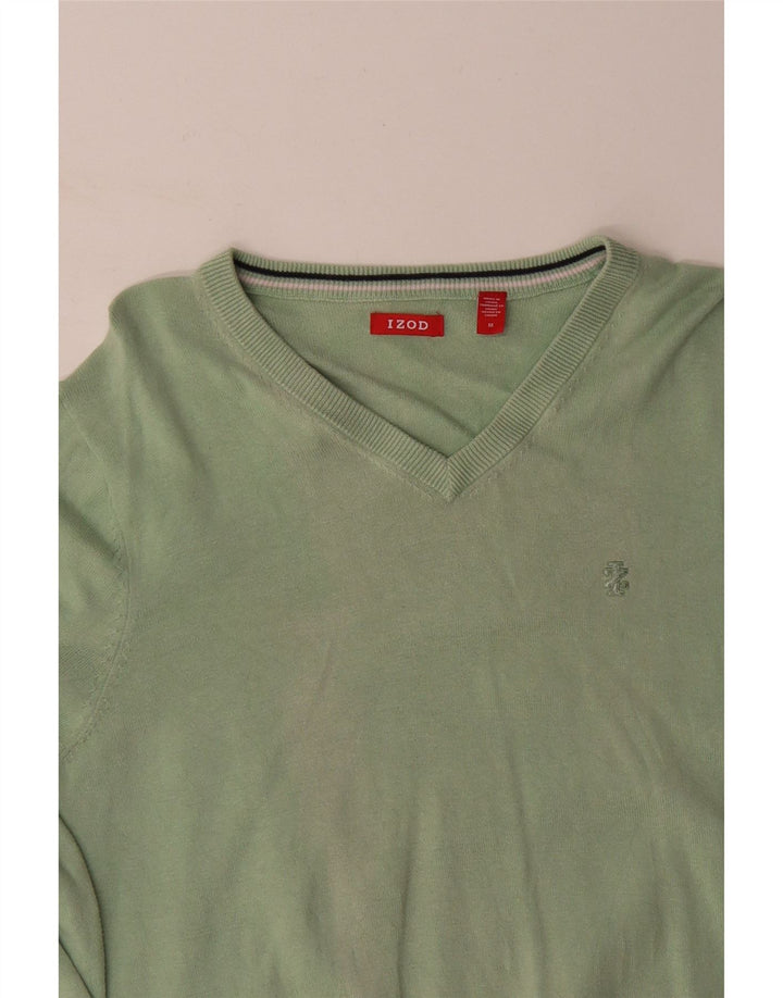 Maglione da uomo con scollo a V IZOD in cotone verde medio