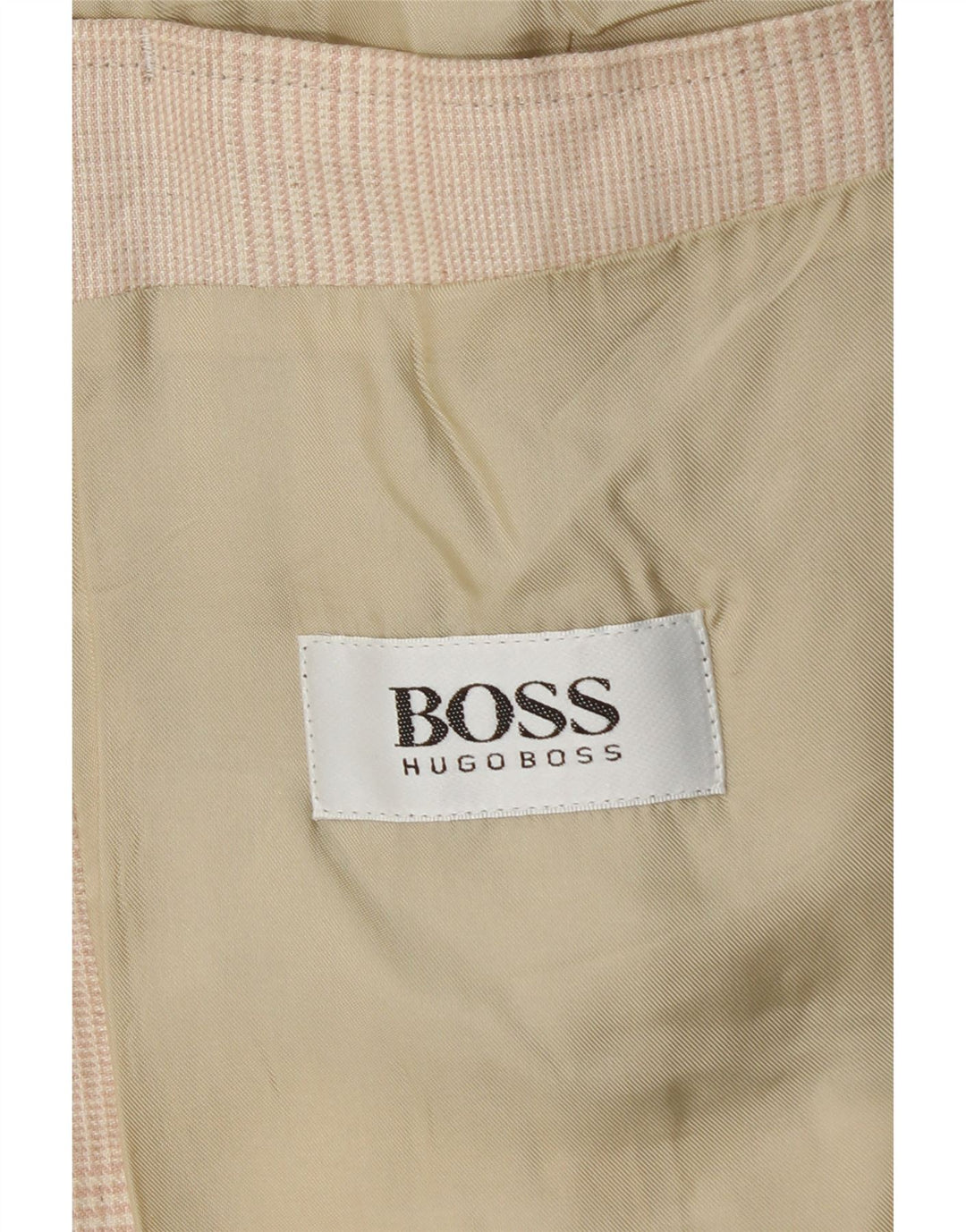 Giacca blazer da uomo a 2 bottoni HUGO BOSS EU 56 3XL Lino a quadri beige