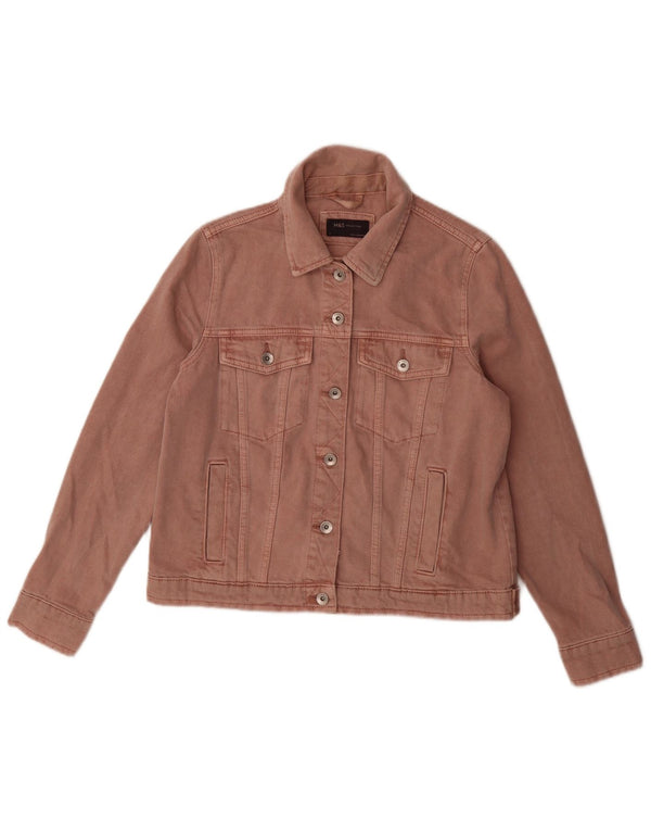 Giacca in denim da donna Marks & Spencer UK 12 cotone rosa medio