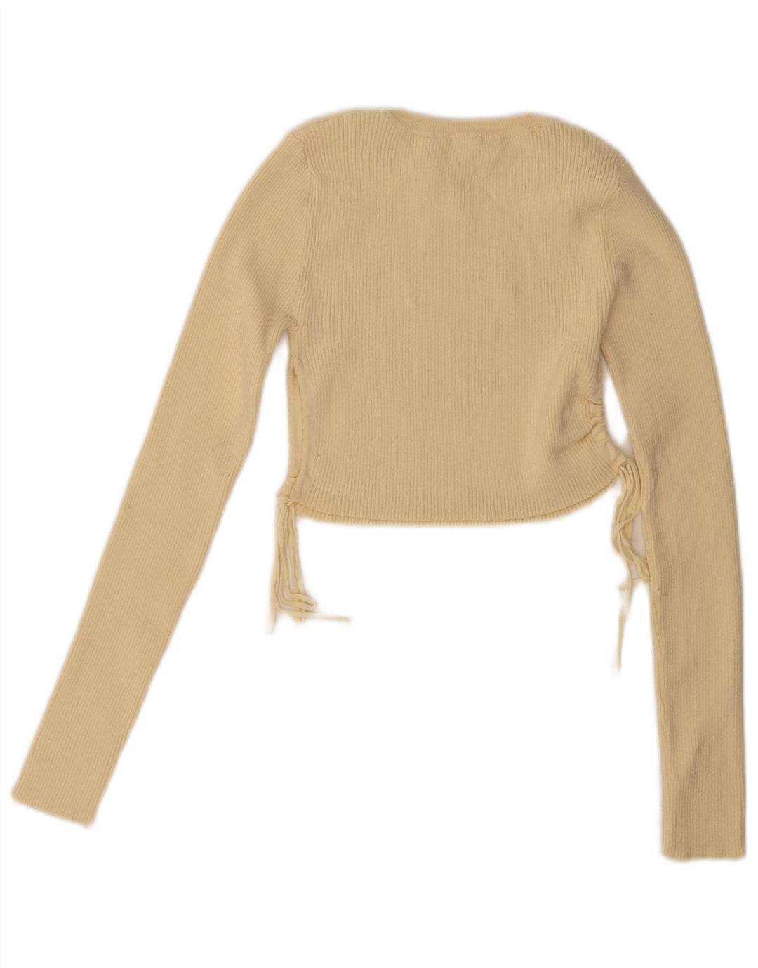 Top corto a maniche lunghe da donna Zara UK 8 piccolo giallo