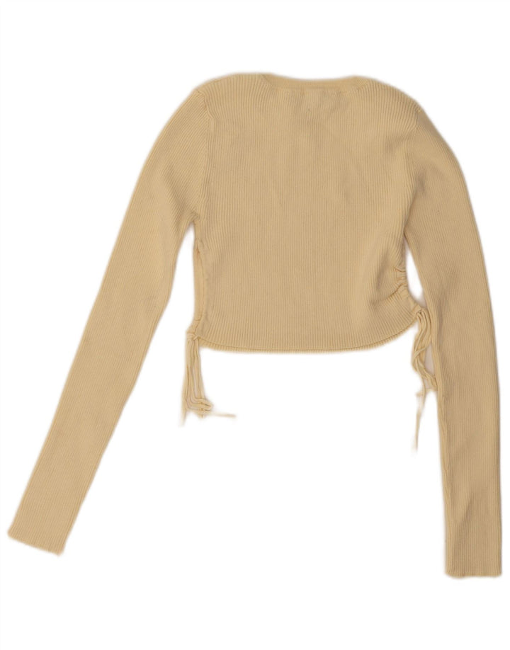 Top corto a maniche lunghe da donna Zara UK 8 piccolo giallo