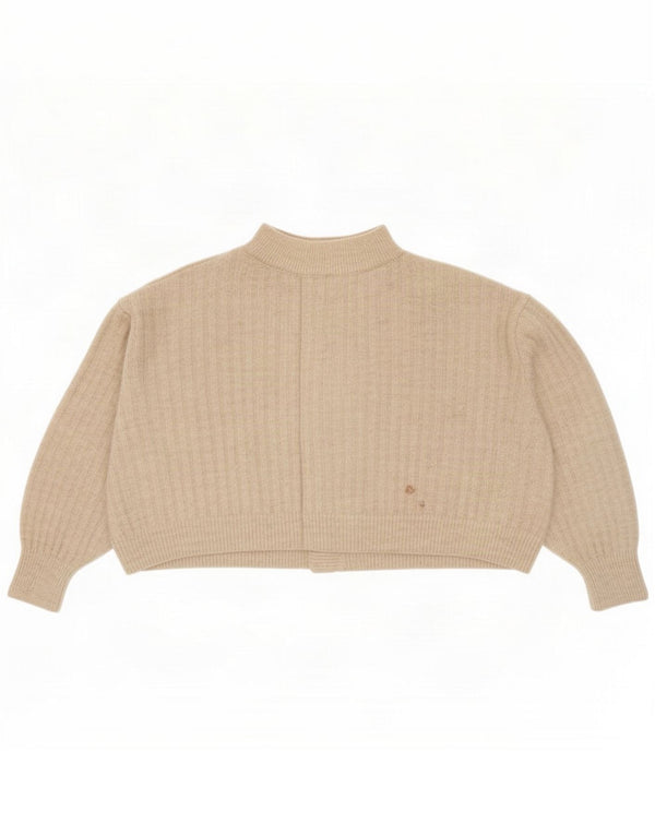 Topshop Maglione cardigan oversize corto da donna UK 6 XS Beige