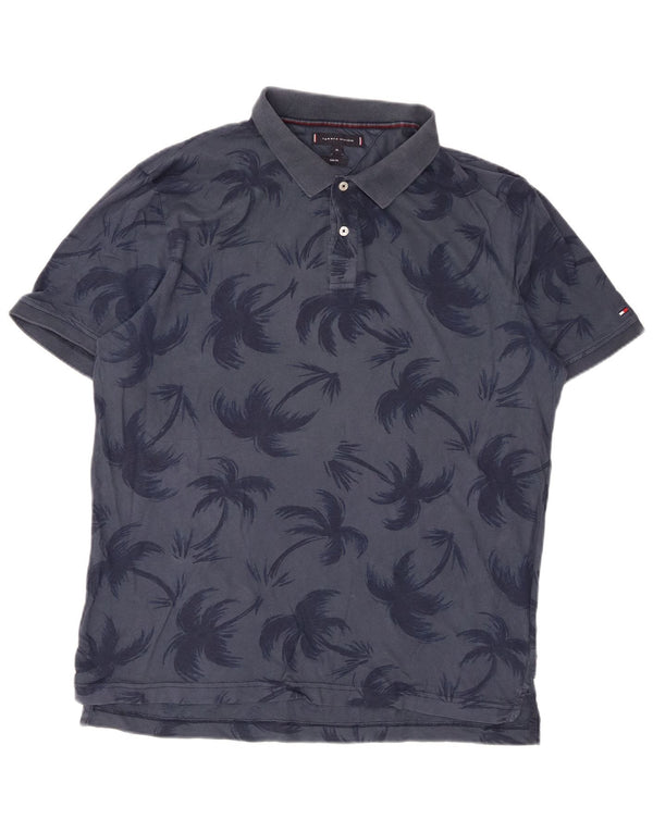 Polo da uomo slim fit grafica Tommy Hilfiger XL blu navy hawaiana