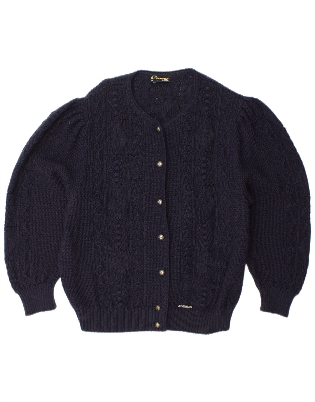 Maglione cardigan da donna SIGI SCHEIBER EU 46 XL Lana blu navy