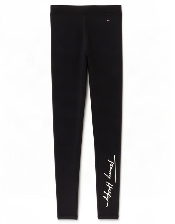 Leggings grafici da donna Tommy Hilfiger UK 8 piccolo cotone blu navy