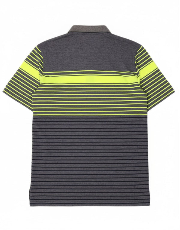 Polo Adidas da uomo XS in poliestere a righe blu navy