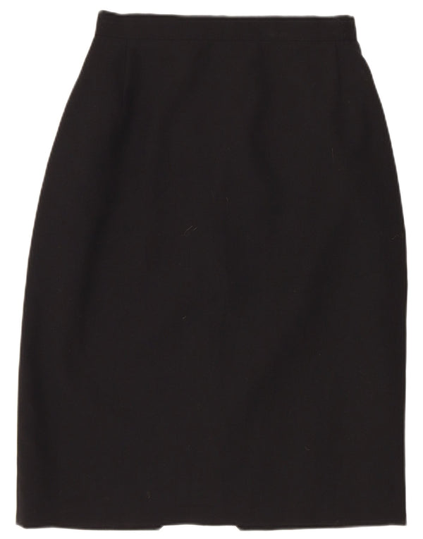 Avviso Gonna a tubino a vita alta da donna UK 10 piccola W22 poliestere nero
