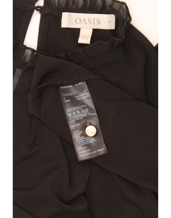 Camicetta a maniche lunghe da donna Oasis UK 12 Poliestere nero medio