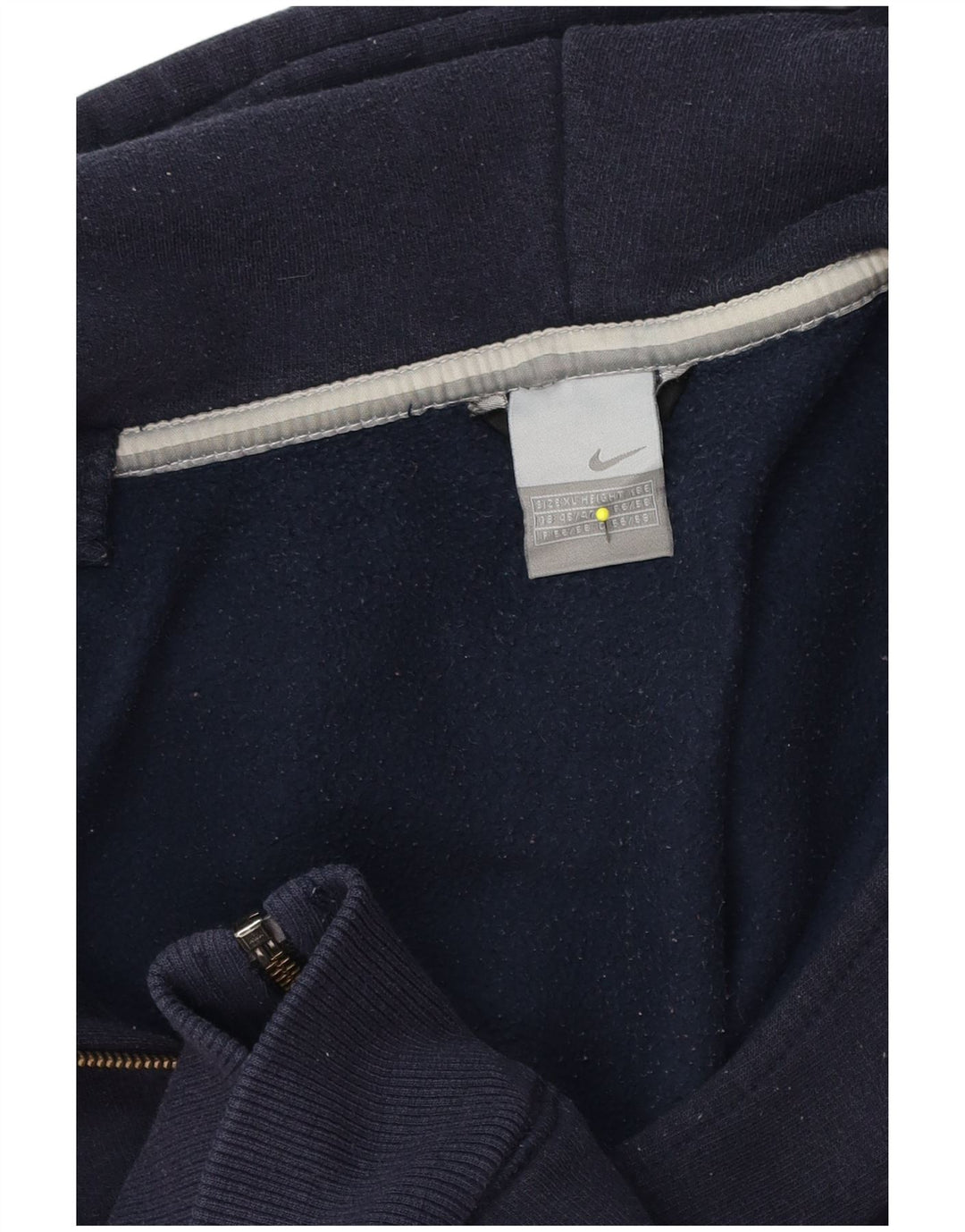 Felpa con cappuccio e zip Nike da uomo XL in cotone blu navy