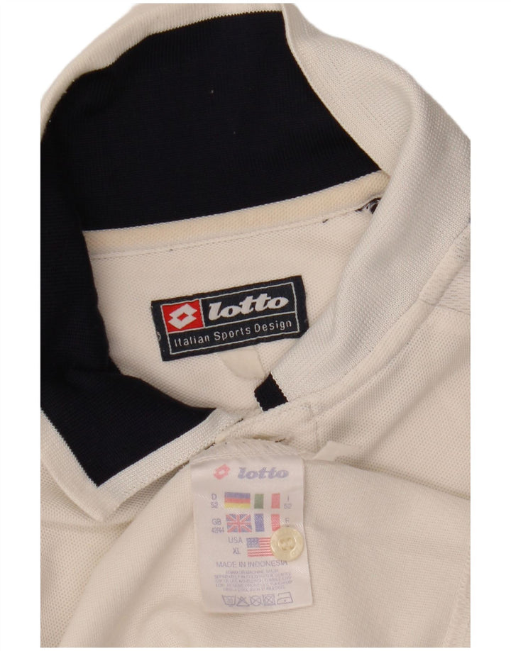 Polo da uomo LOTTO UK 42/44 XL Poliestere color block bianco