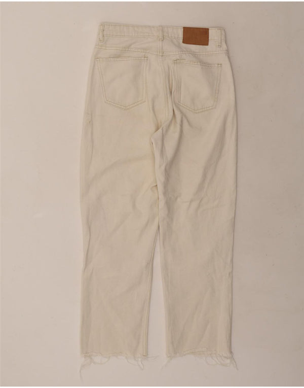 Jeans dritti da donna Zara EU 40 medio W30 L27 cotone bianco