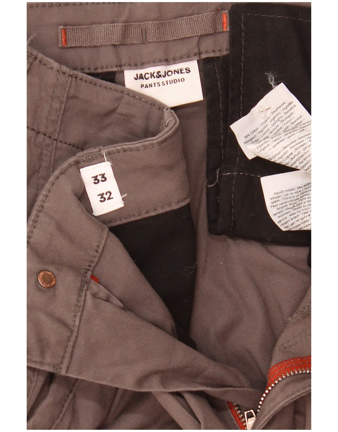 Pantaloni cargo da jogging da uomo Jack & Jones W33 L32 in cotone grigio