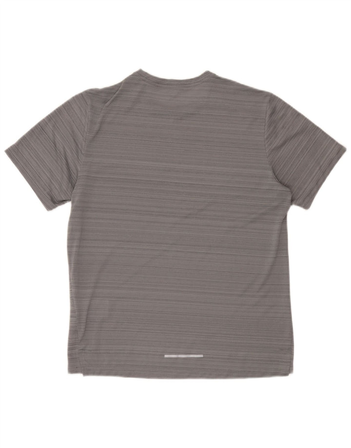 T-shirt Nike da uomo Dri Fit in poliestere a righe grigio medio