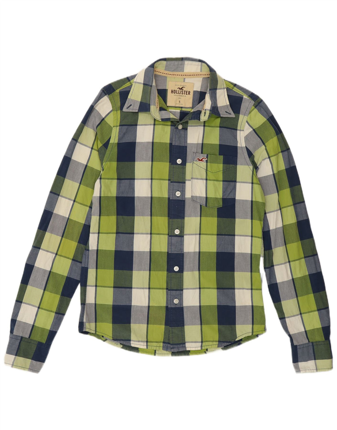 Camicia Hollister da uomo piccola in cotone a quadri multicolore