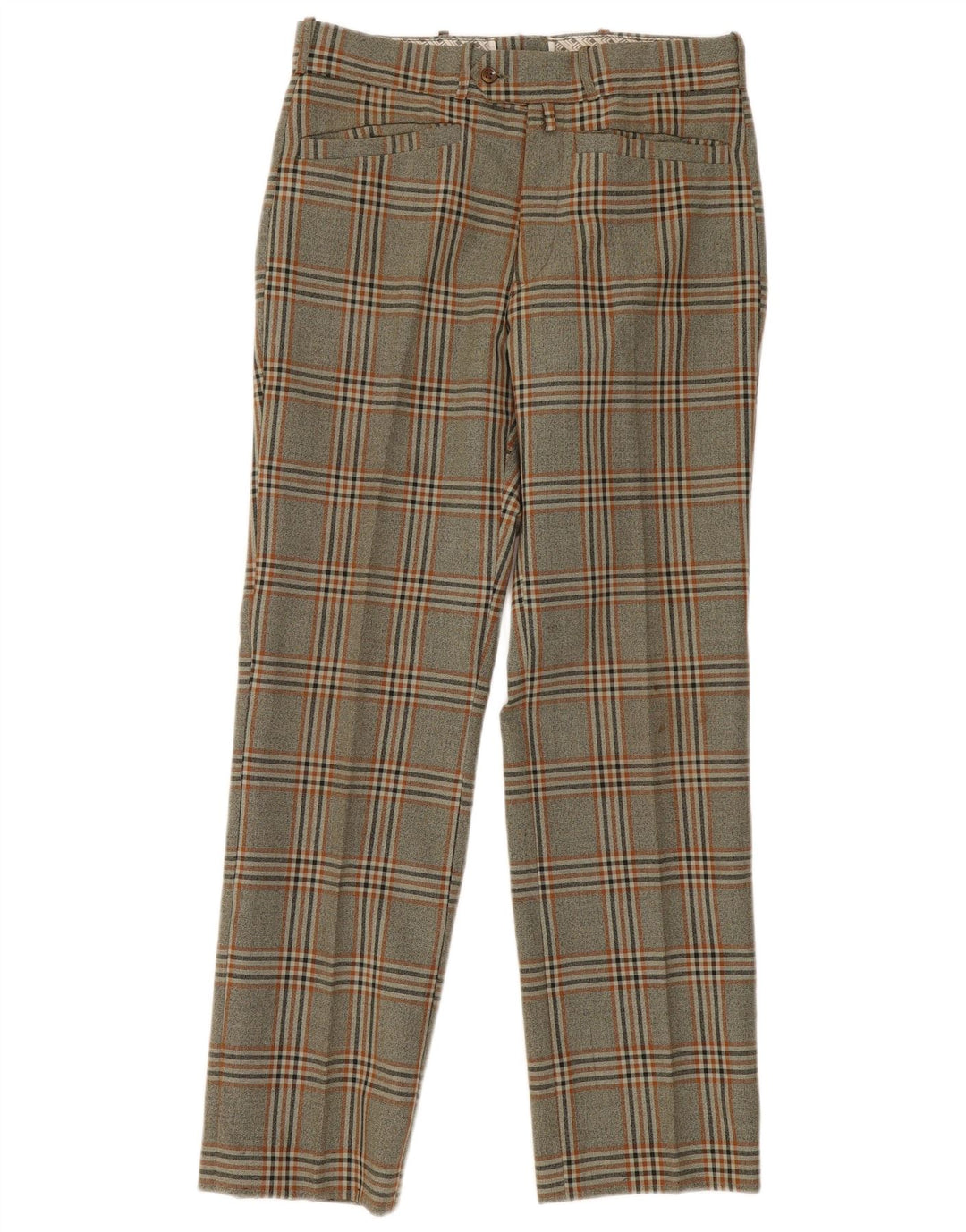 Pantaloni casual dritti vintage da uomo W30 L30 a quadri grigi