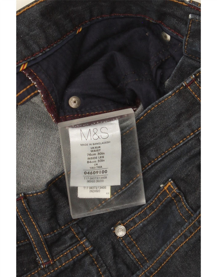 Jeans dritti da uomo Marks & Spencer Blue Harbour W30 L33 cotone blu navy