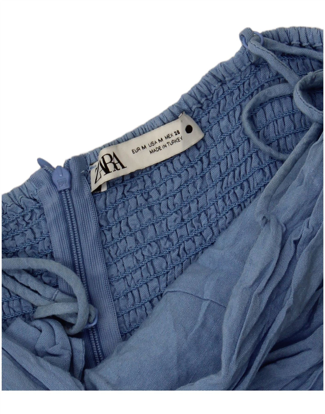 Tutina corta da donna Zara UK 12 blu medio in viscosa