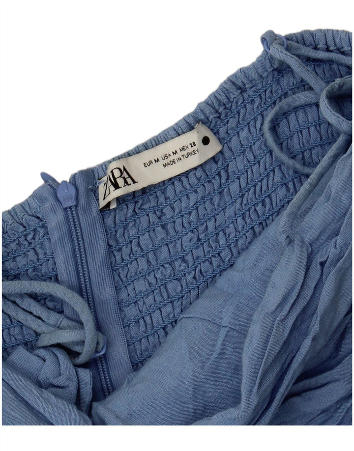 Tutina corta da donna Zara UK 12 blu medio in viscosa