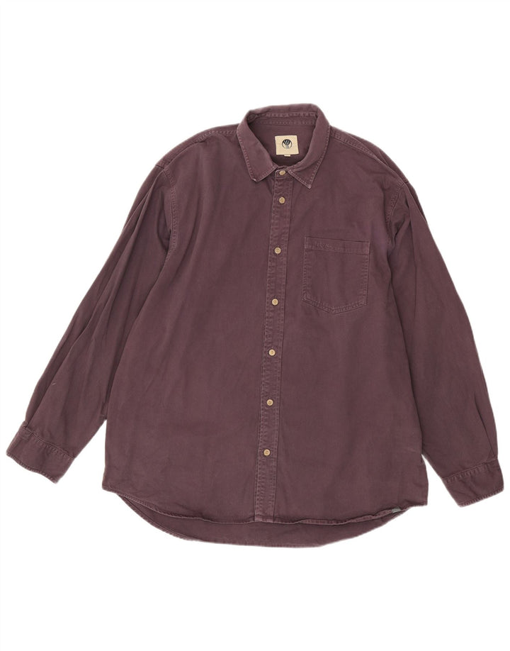 Camicia da uomo Fat Face Large in cotone viola