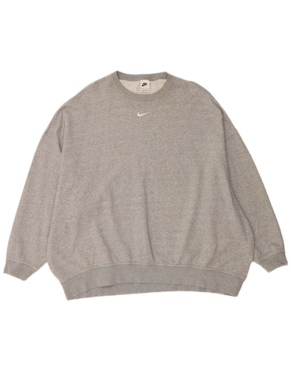 Felpa da uomo ampia NIKE, maglione 2XL, cotone grigio
