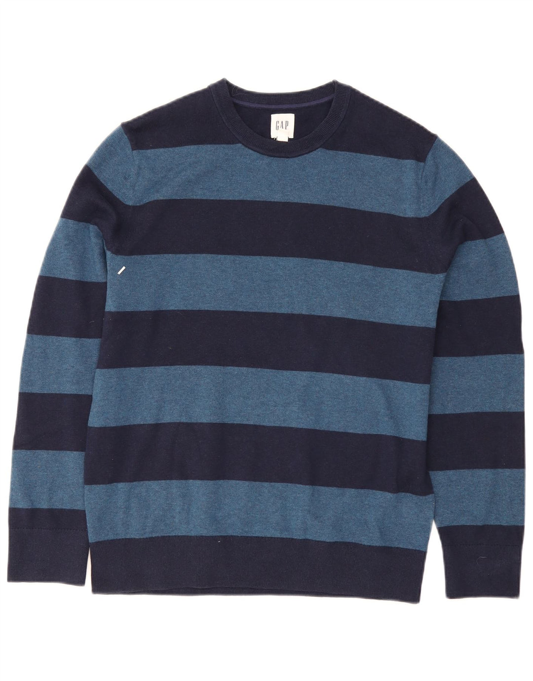 Maglione da uomo girocollo Gap in cotone a righe medie blu navy