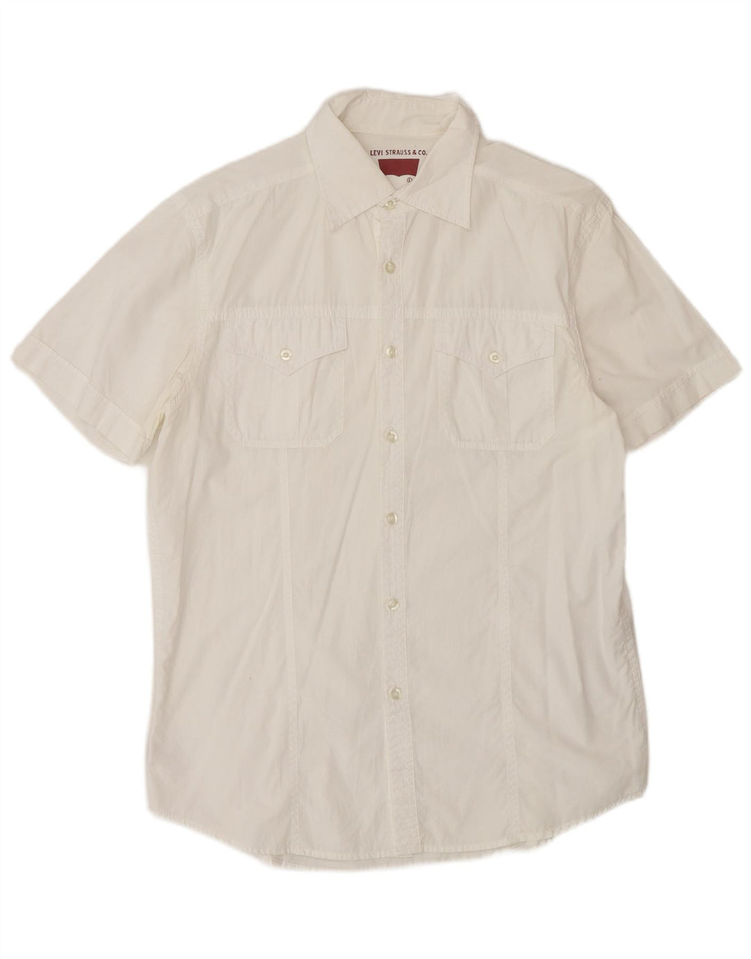 Camicia a maniche corte da uomo Levi's Large in cotone bianco