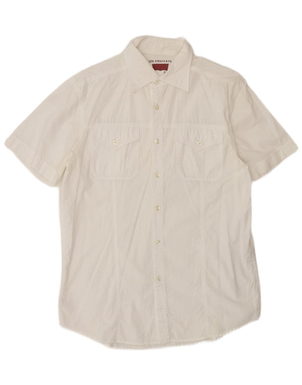 Camicia a maniche corte da uomo Levi's Large in cotone bianco