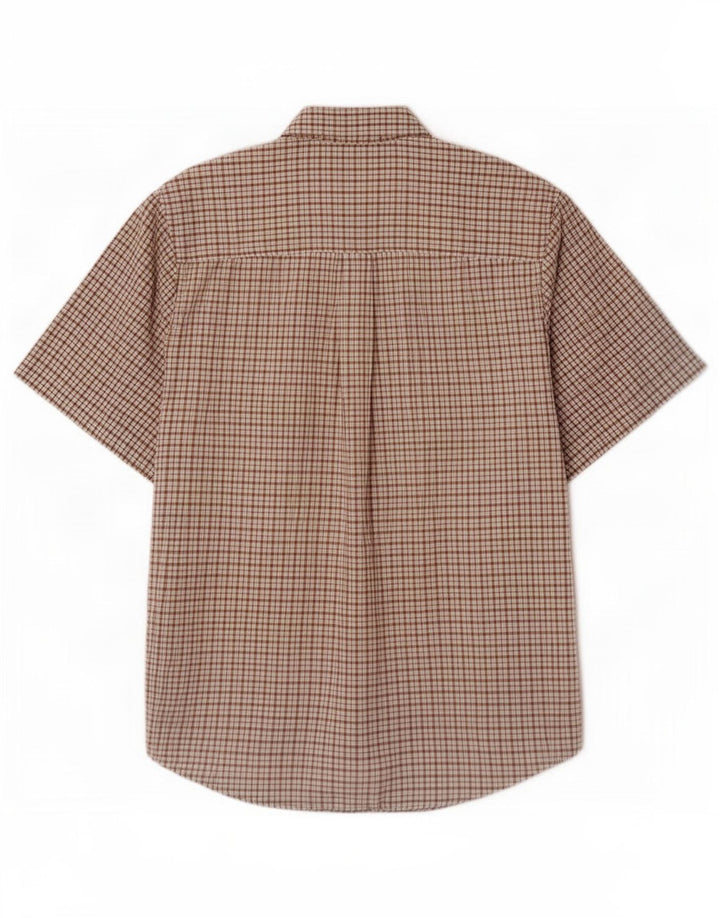 Camicia a maniche corte da uomo Timberland a quadri marroni grandi