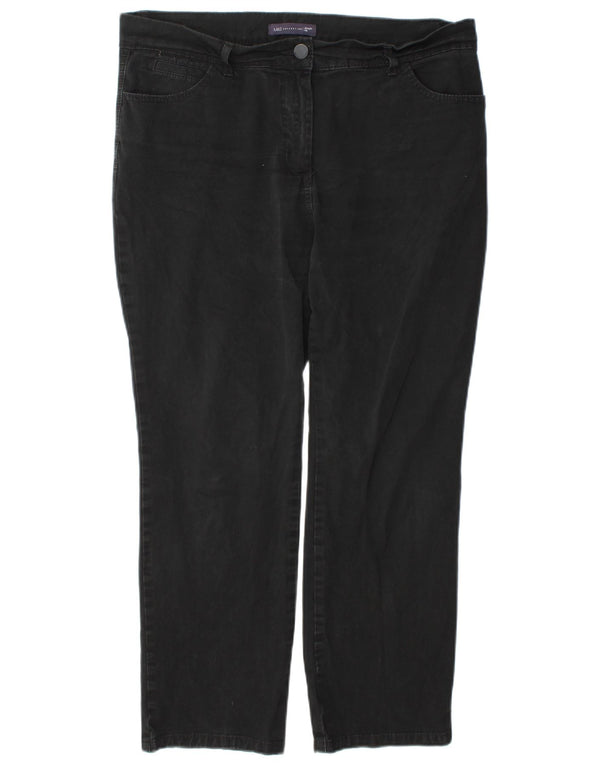 Jeans corti dritti da donna Marks & Spencer UK 16 grandi W38 L27 neri
