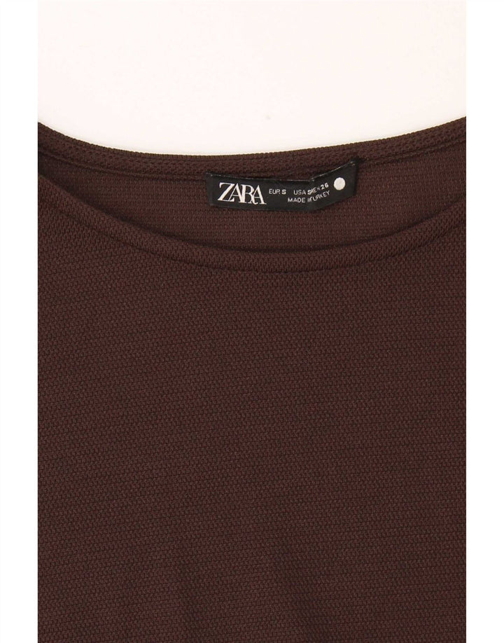 Abito basic senza maniche da donna Zara UK 10 piccolo marrone