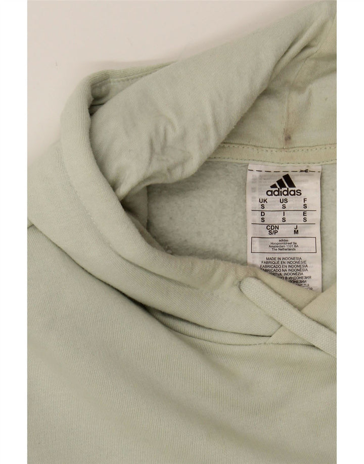 ADIDAS Mens Hoodie Jumper Small Green Cotton Vintage Adidas and Second-Hand Adidas from Messina Hembry 