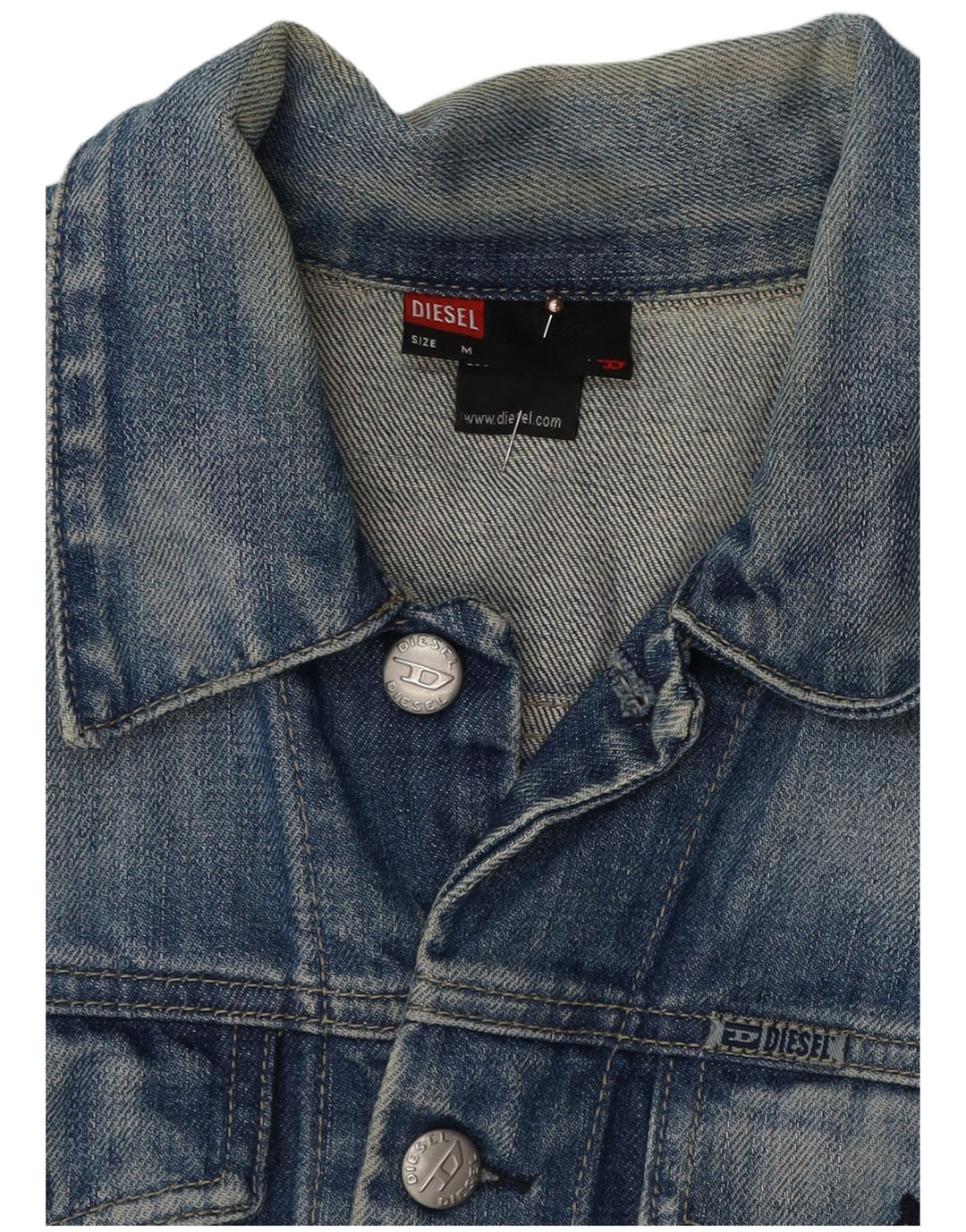 DIESEL Giubbotto Jeans Bambino 9-10 Anni Blu Medio Cotone