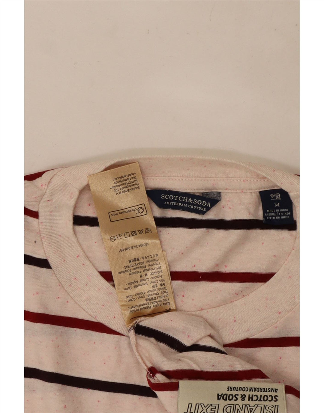 T-shirt da uomo Scotch & Soda Top in cotone a righe bianche medie