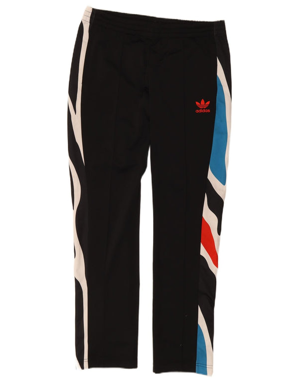 Pantaloni da tuta da donna Adidas UK 12 Medium Nero Colourblock Poliestere