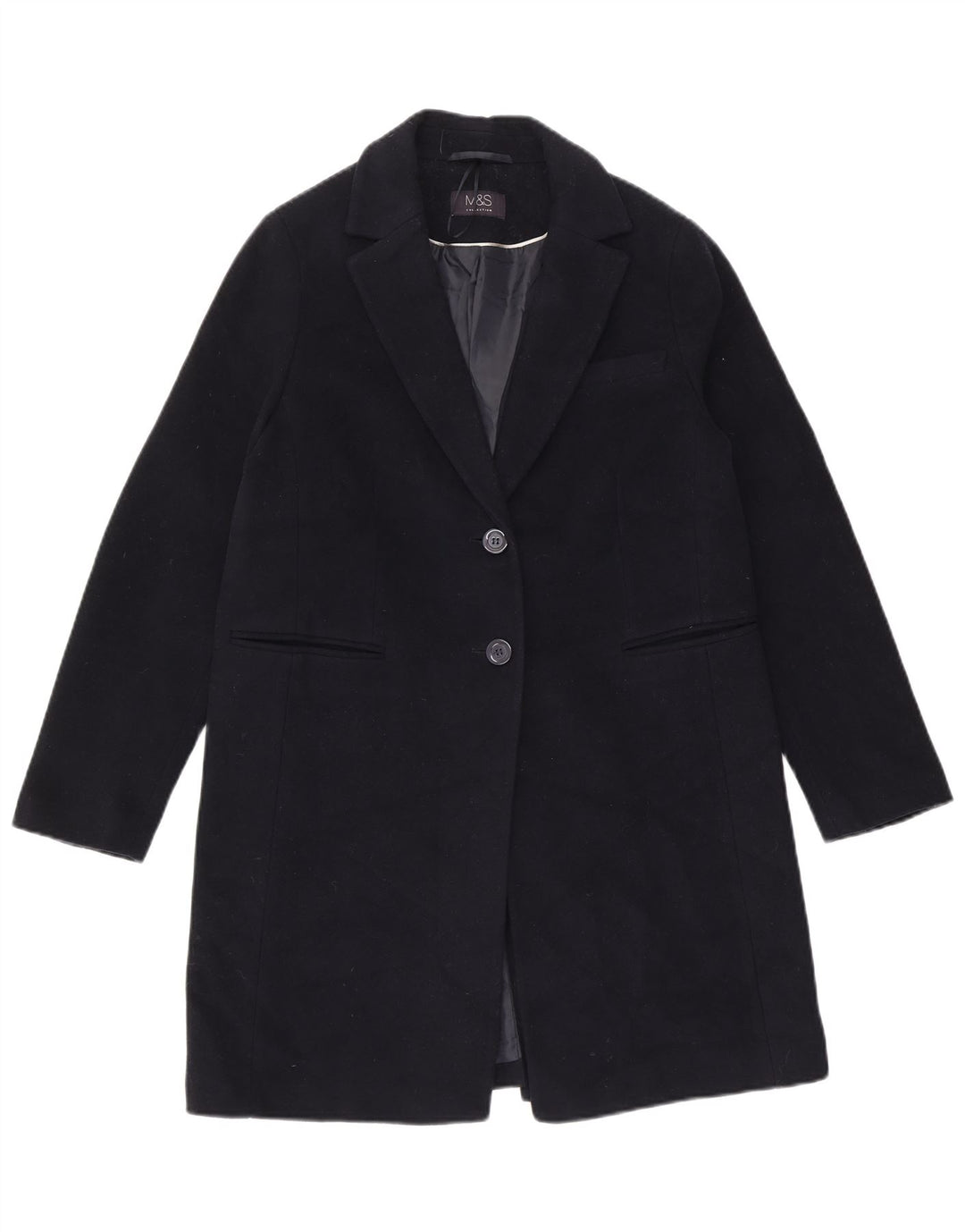 Soprabito da donna Zara UK 12 medio in lana blu navy