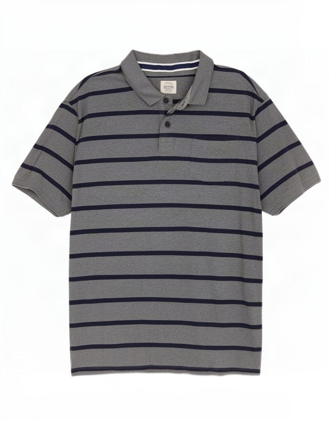Polo da uomo Fat Face XL in cotone a righe grigie
