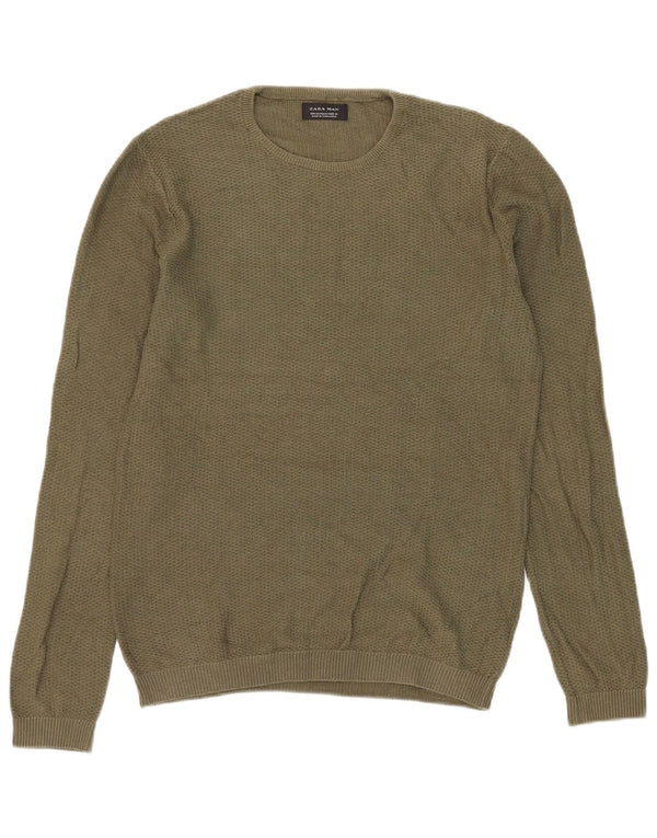 Maglione maglione girocollo da uomo Zara medio kaki