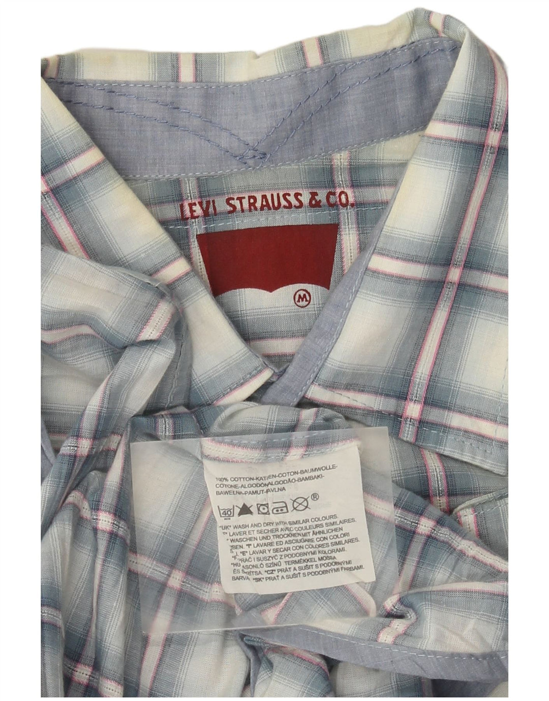 Camicia a maniche corte da uomo Levi's in cotone a quadri blu medio