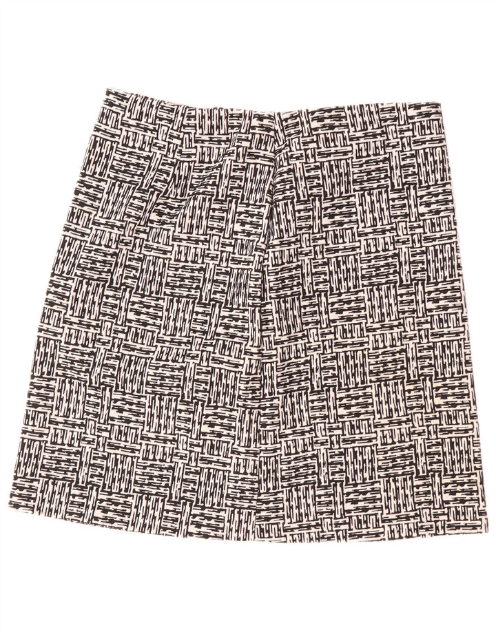 Gonna a trapezio da donna Marks & Spencer UK 16 grande W34 nera geometrica