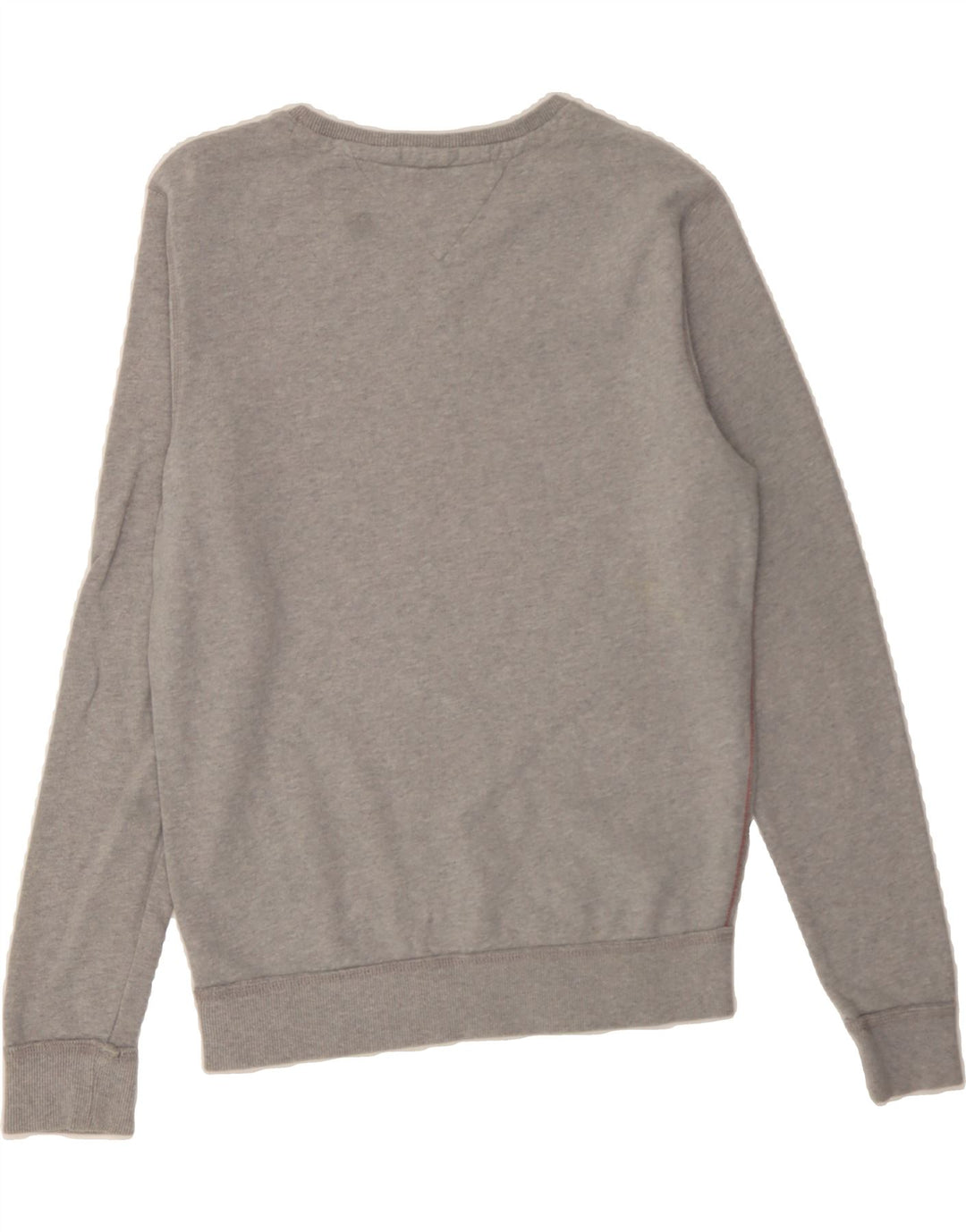 TOMMY HILFIGER Mens Graphic Sweatshirt Jumper Small Grey Cotton Vintage Tommy Hilfiger and Second-Hand Tommy Hilfiger from Messina Hembry 