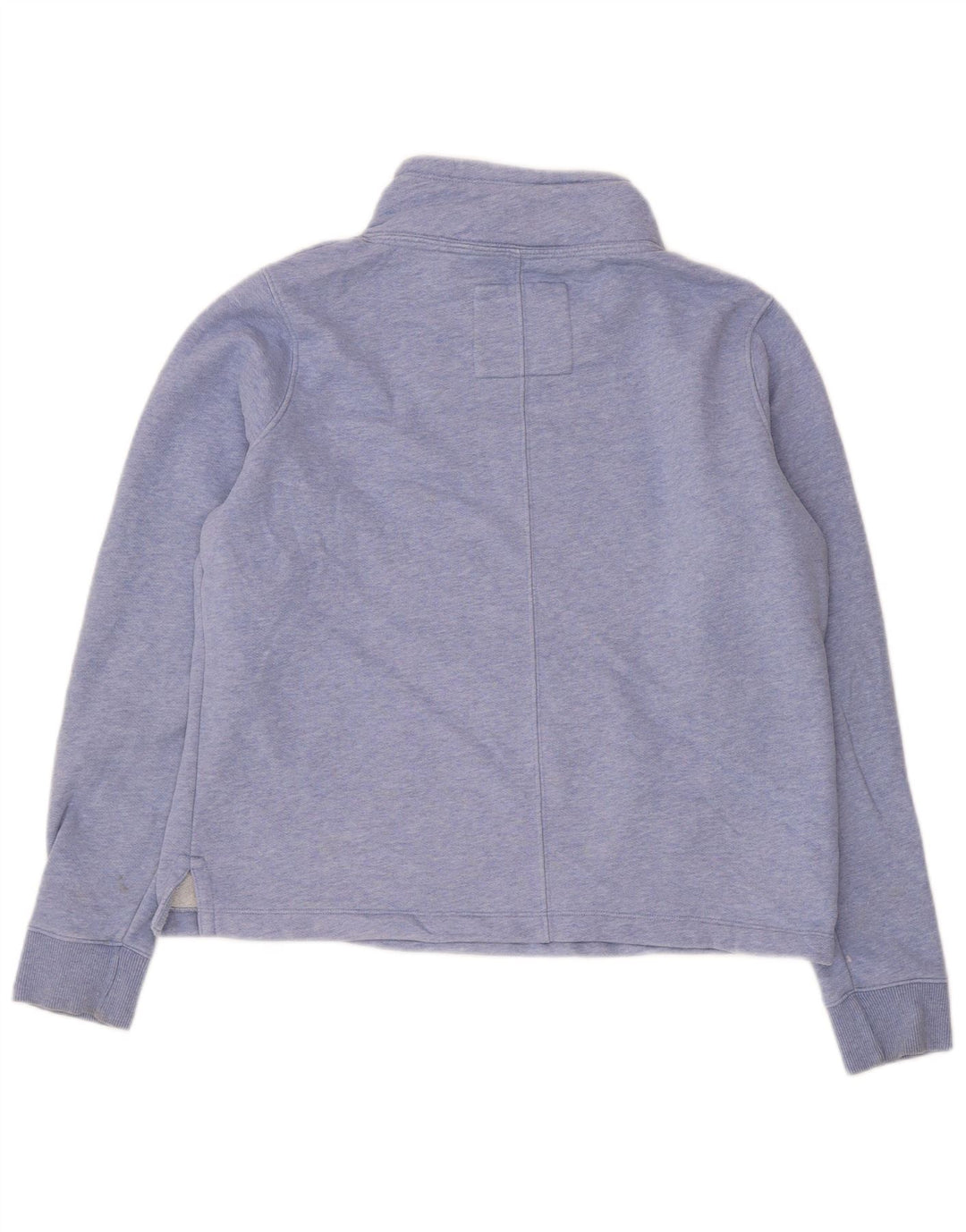 Felpa da donna con collo abbottonato Fat Face, maglione UK 12, cotone blu medio
