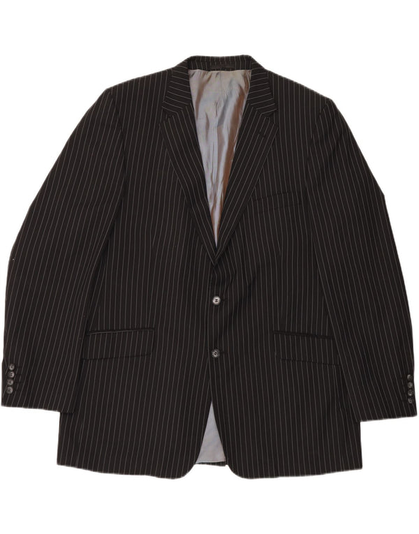 Giacca blazer da uomo a 2 bottoni Kartel UK 48 4XL poliestere gessato nero