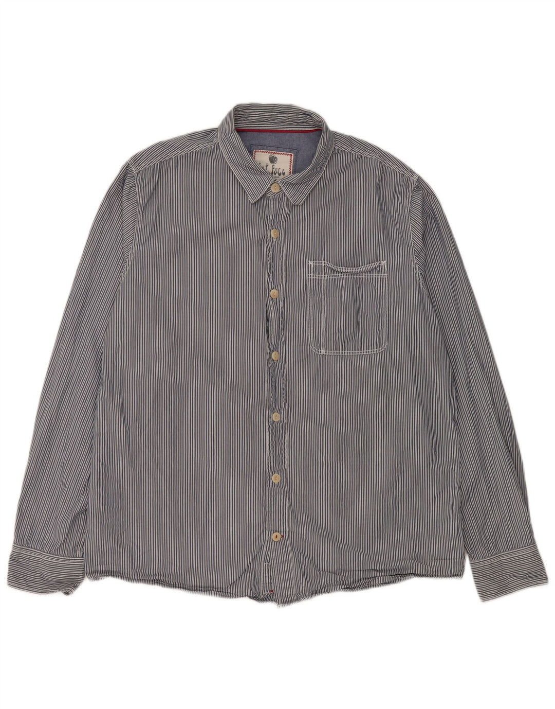 Camicia da uomo Fat Face XL in cotone gessato blu