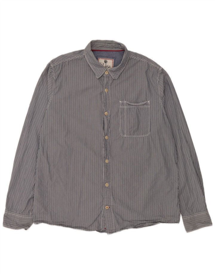 Camicia da uomo Fat Face XL in cotone gessato blu