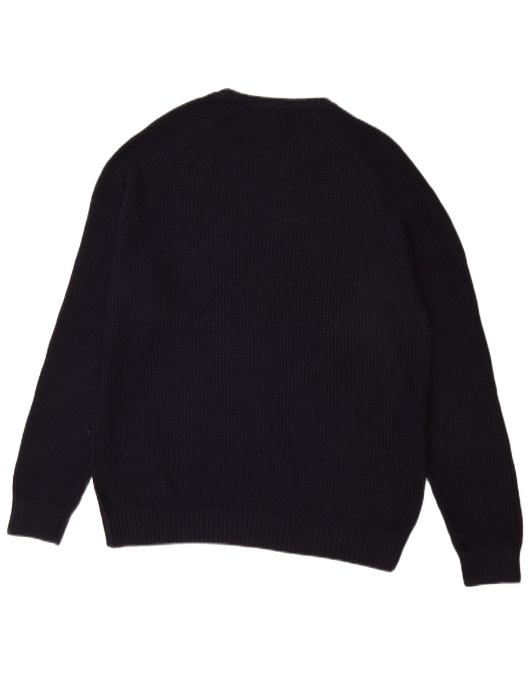 Maglione maglione girocollo da uomo Zara grande in cotone blu navy
